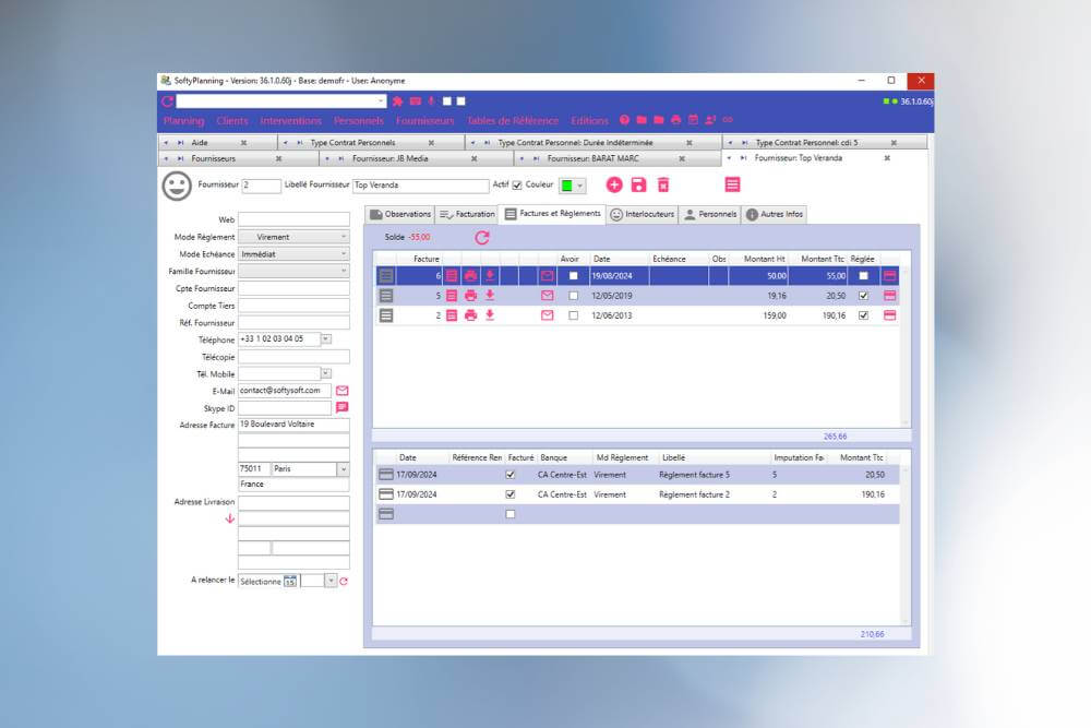 Zoom sur la Fiche Fournisseur